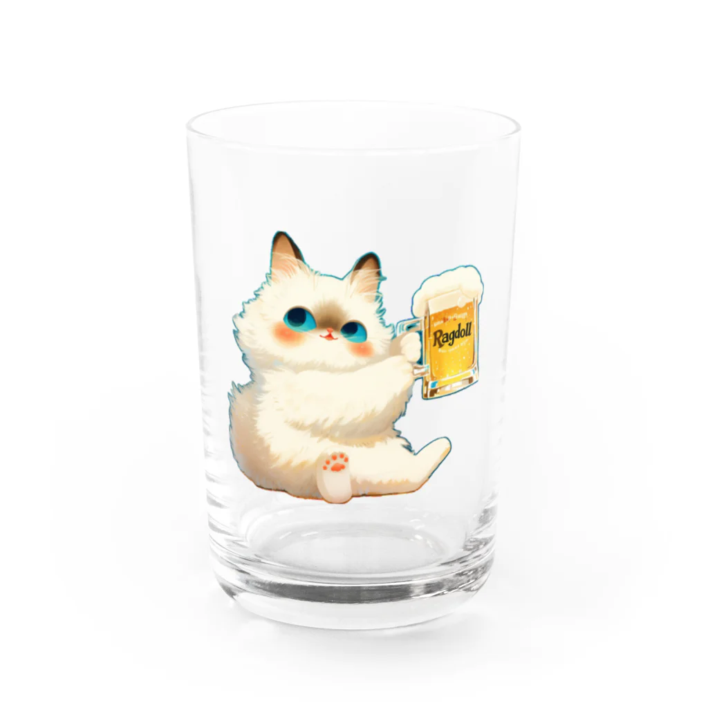 ビール姐さんのほろ酔いミア Water Glass :front