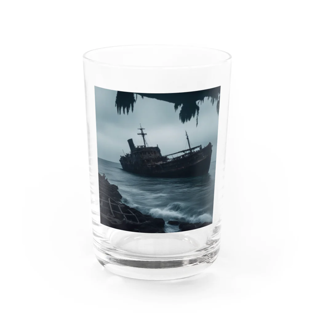 Dark Fの暗黒の海に浮かぶ腐敗した船の墓場 Water Glass :front