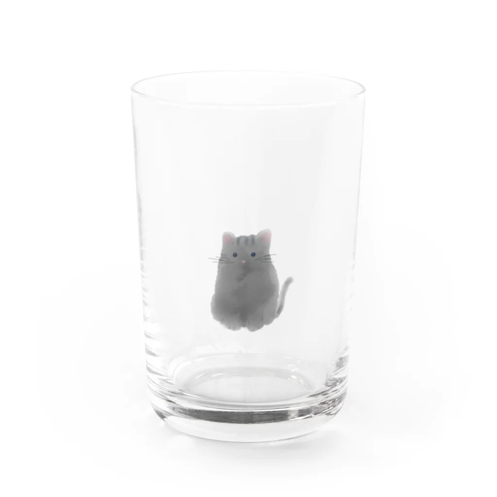 K-chanzのにゃんこグレー Water Glass :front