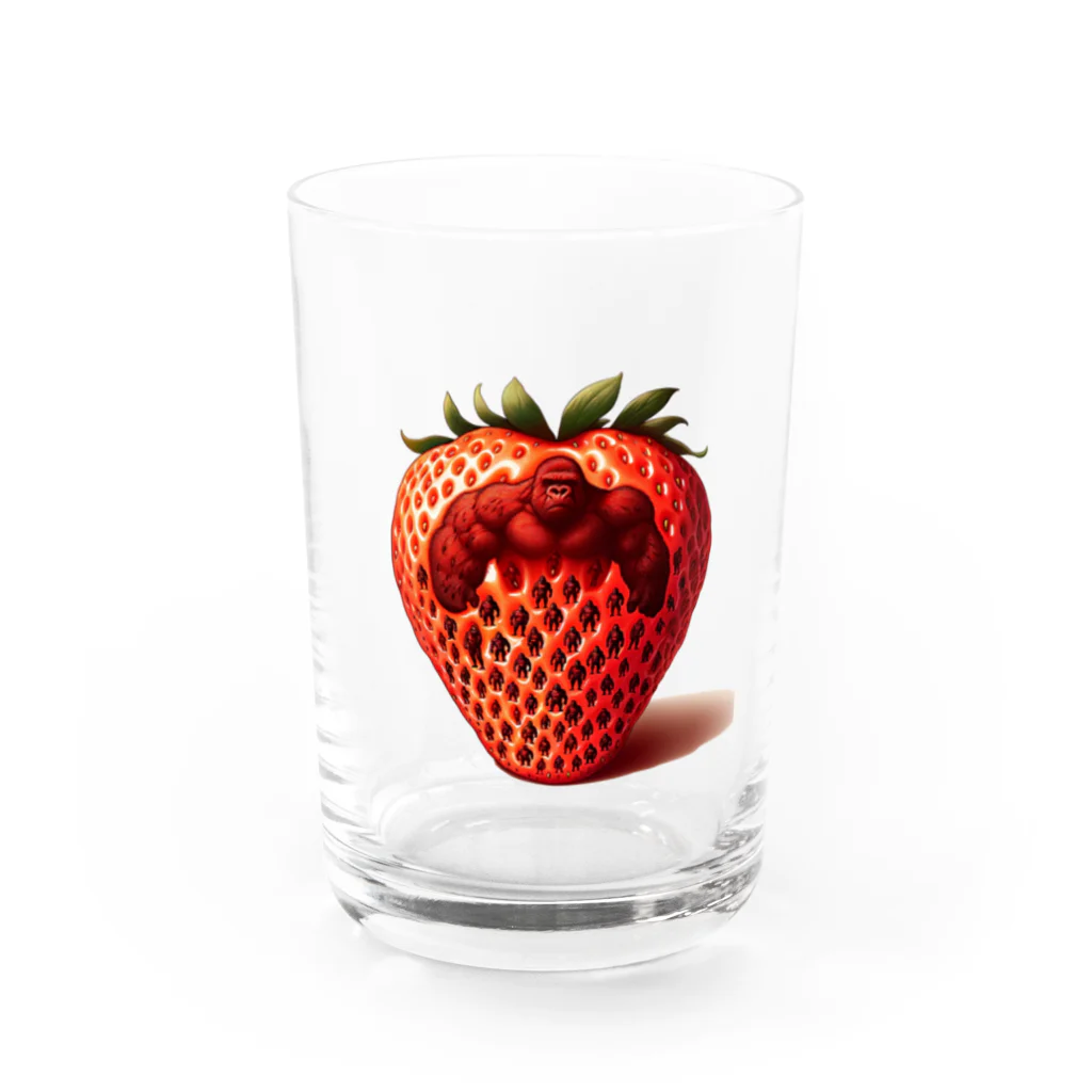 ゴリラショップのThe Mighty Gorilla Strawberry  Water Glass :front