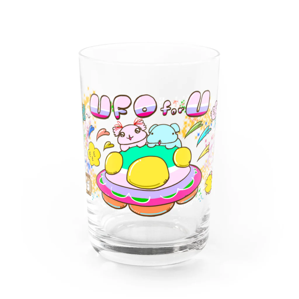 まるちょ屋のUFO for U（未確認飛行物体をあなたに。）　背景プラス Water Glass :front