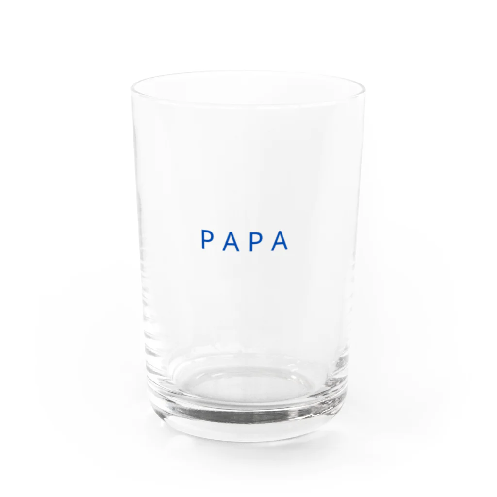 moiのPAPA（ブルー） Water Glass :front