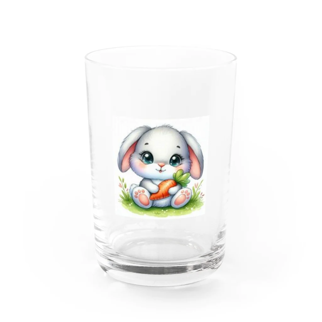 ぷっくりショップのうさかわいい Water Glass :front