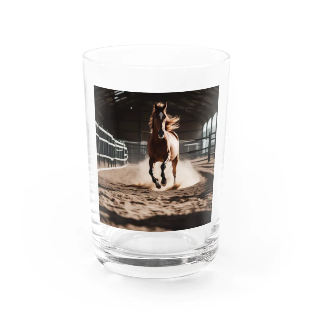 tin78の情熱的に駆け巡る馬 Water Glass :front