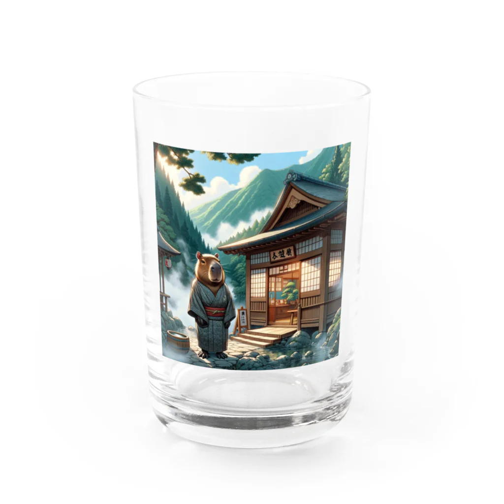 アニマル達の温泉旅館を営むカピパラ Water Glass :front