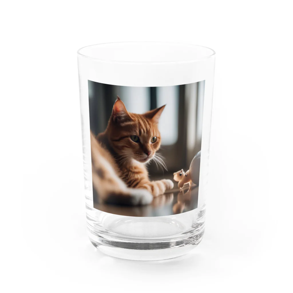 LuckyRiverShineの遊んでいる猫 Water Glass :front