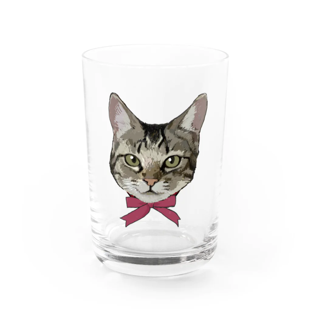 coussinetのほのぼのにゃんこ3兄妹 Water Glass :front