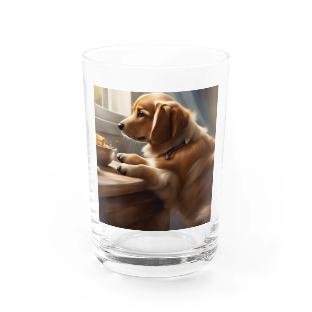 ponazuの帰りを待つ犬 Water Glass :front