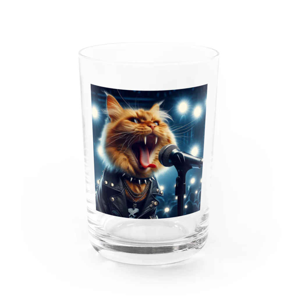 adarahのヘビメタシャウト猫 Water Glass :front