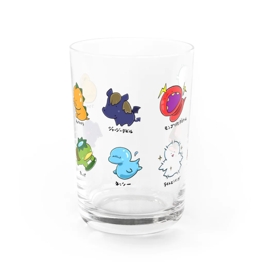 もふもふ堂のUMAデザイン Water Glass :front