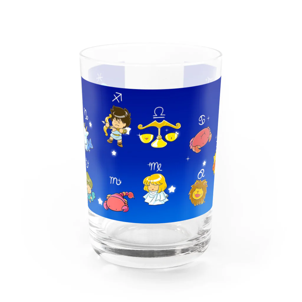 もふもふ堂の１２（１３）星座のかわいいデザイン Water Glass :front