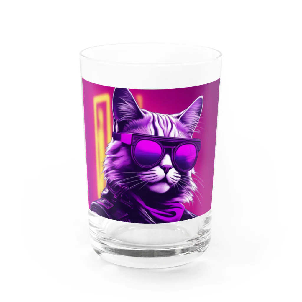 madatubomiのハードボイルドねこ Water Glass :front