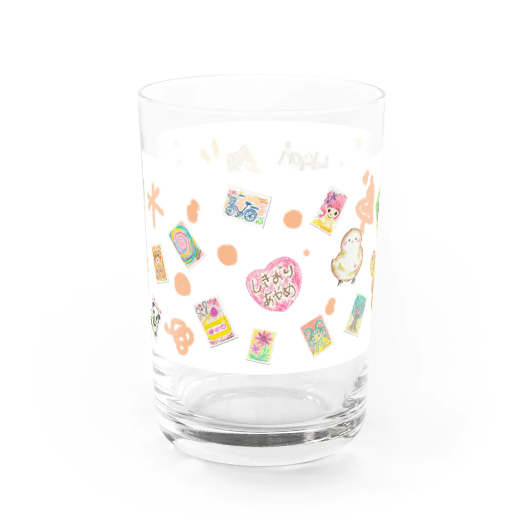 色織 彩芽 ☆4/28 START！at 横浜産貿ホール マリネリアのお絵かきクレパスコレクション Water Glass :front