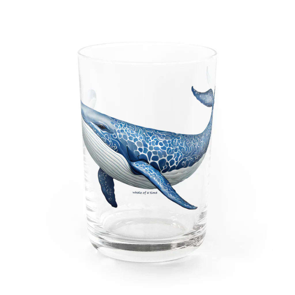 まみおデザインのwhale of a time　素晴らしい時 Water Glass :front