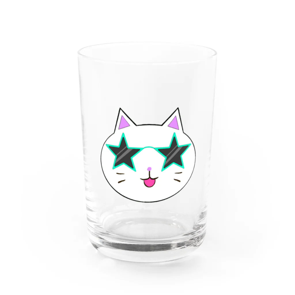 2D&3D「H.S」Storeのちょいパリピにゃんこ Water Glass :front