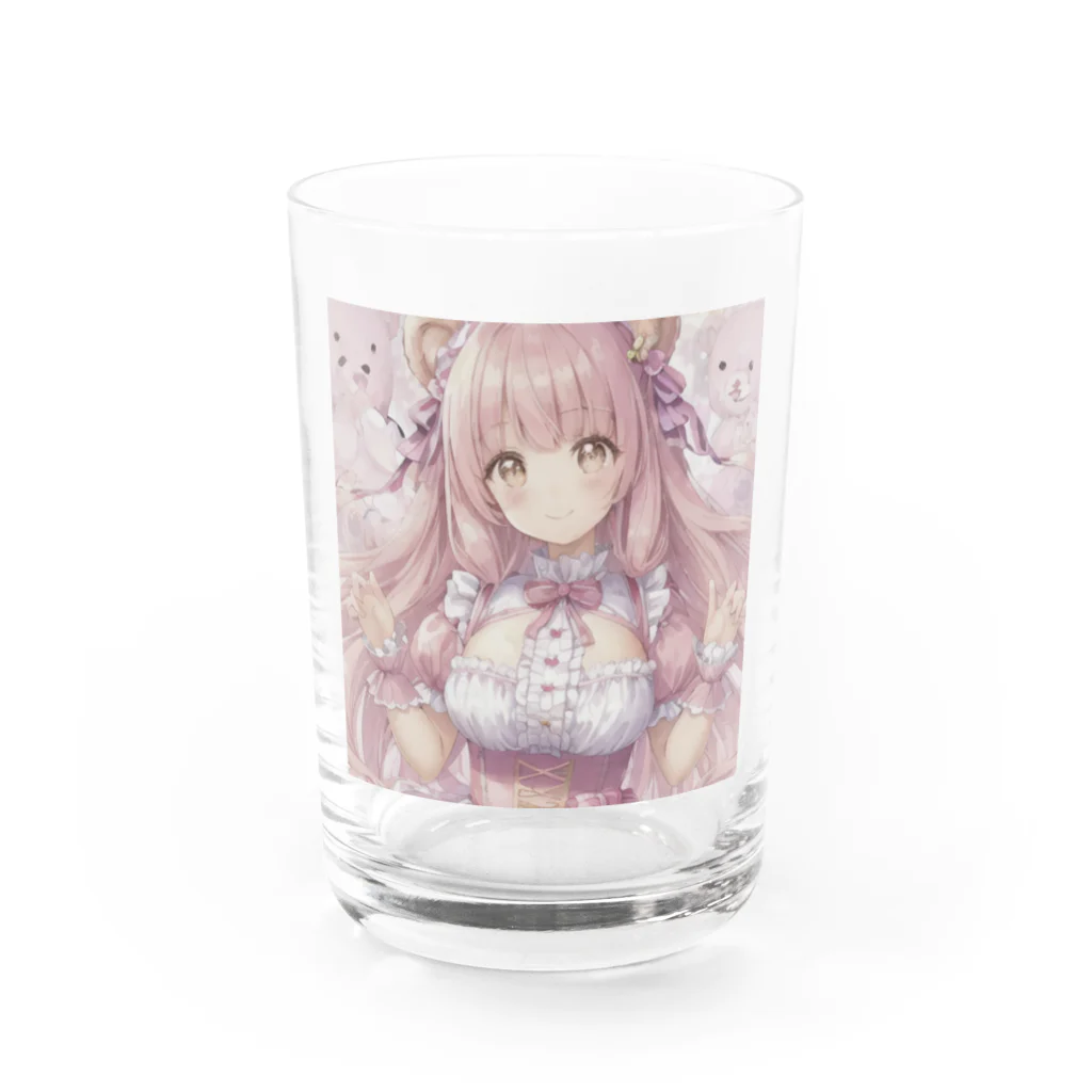 くま好きのおみせ🧸🌷︎のくま耳つけたかわいい子 Water Glass :front