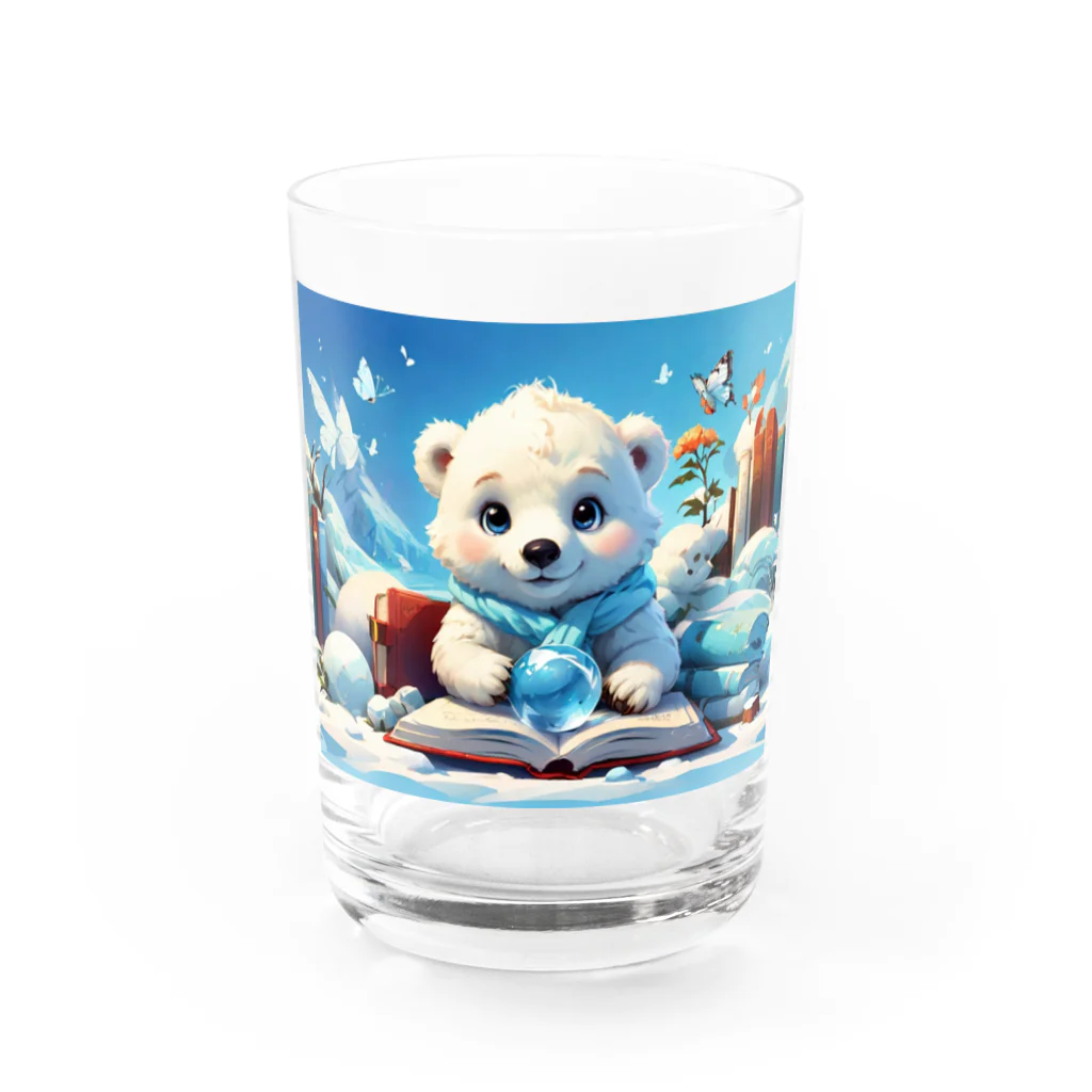 りんりんの可愛いシロクマちゃんショップ　かわいいよ！の占い師の白くま Water Glass :front