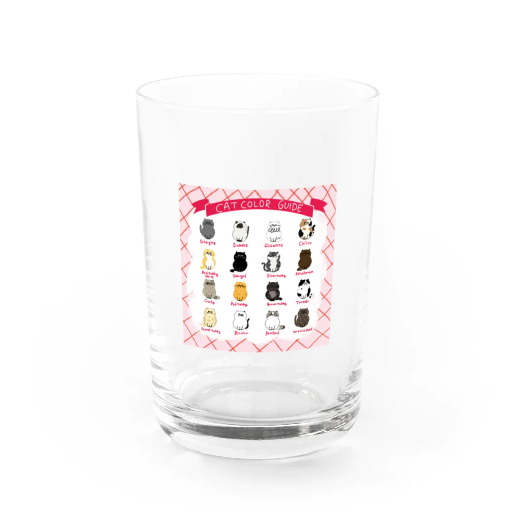 そぼろのプリント屋さんのキャットカラーガイド（ねこ図鑑） Water Glass :front