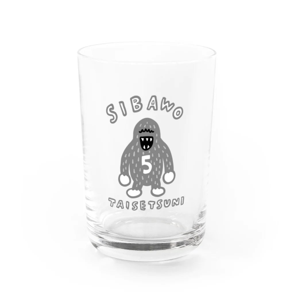 ゴルフバカイラストレーター野村タケオのNOM SHOPのシバヲタイセツニ Water Glass :front