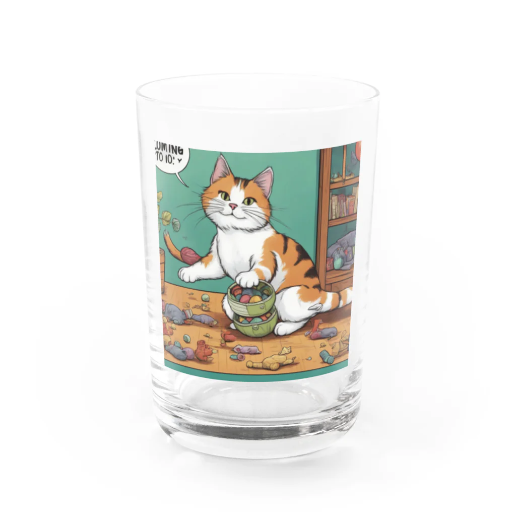 syuvaの遊んでるにゃんこ Water Glass :front