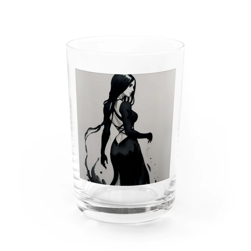 rit=ndの鴉色を纏った女性 Water Glass :front