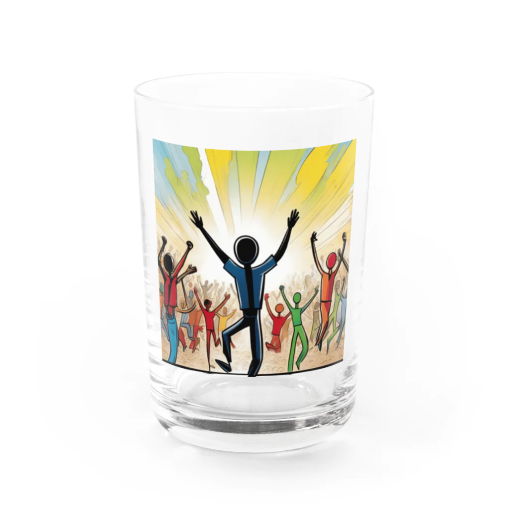 suingoのダイナミック万歳 Water Glass :front