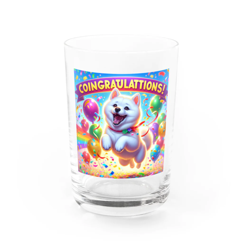 市来の喜ぶ柴犬 Water Glass :front