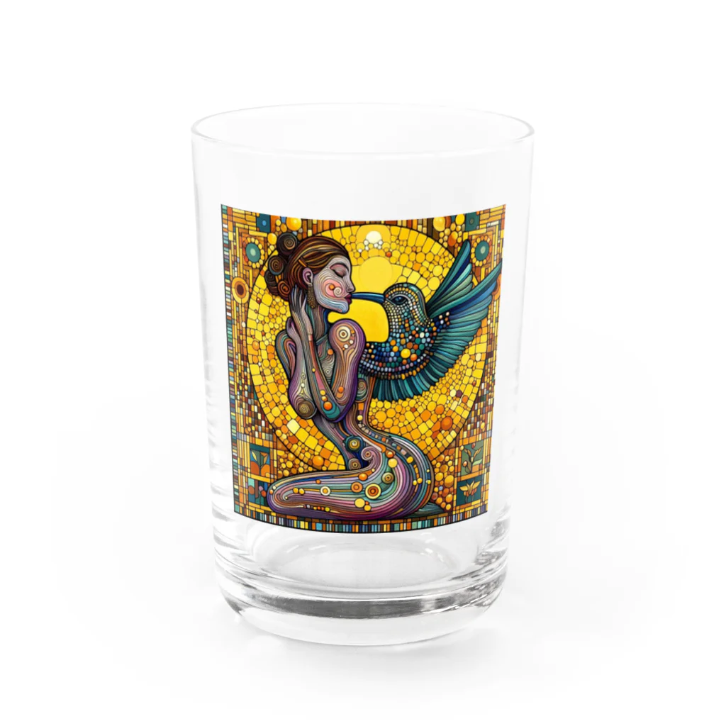 sanganoデザインのハチドリゴールド Water Glass :front