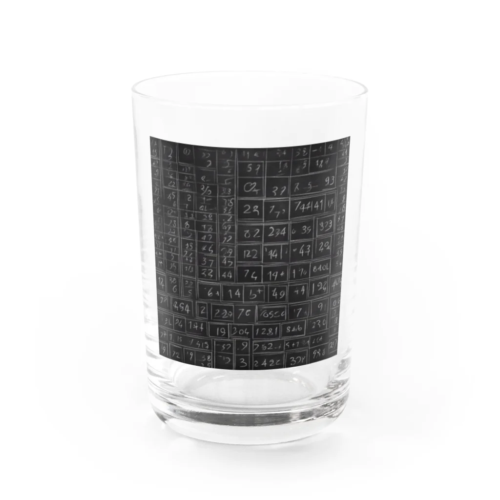 Isaiah_AI_Designの黒板の数字 Water Glass :front