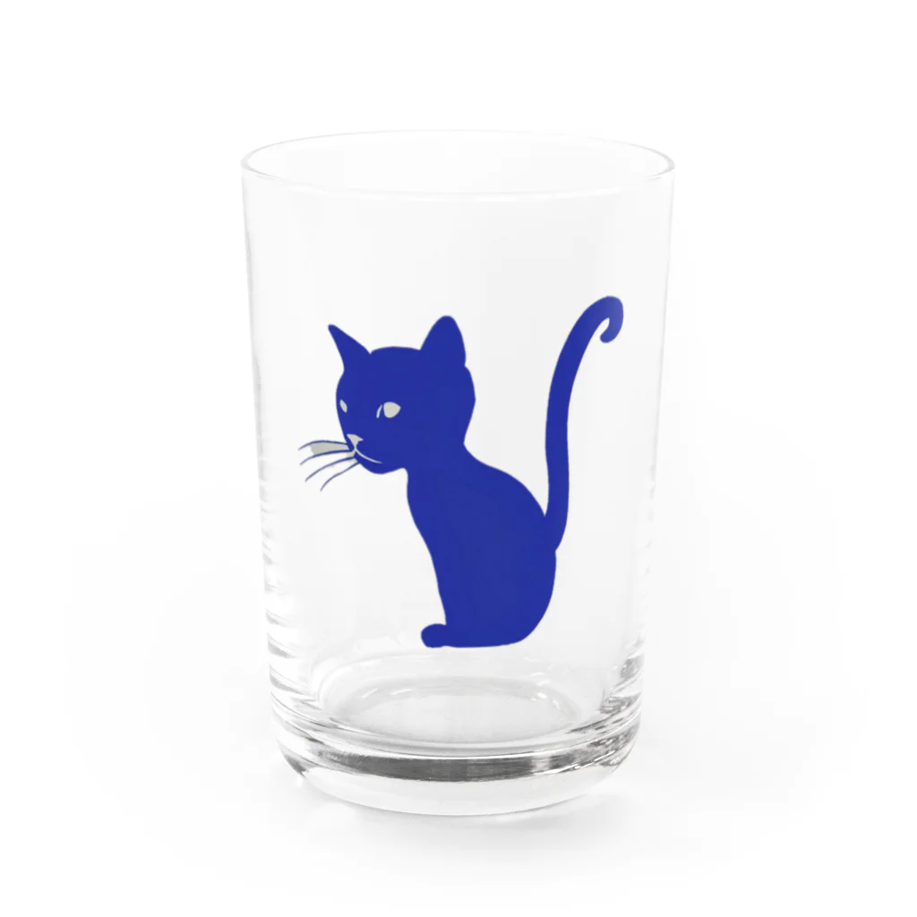 MEGROOVEのシルエットにゃん🐱 Water Glass :front