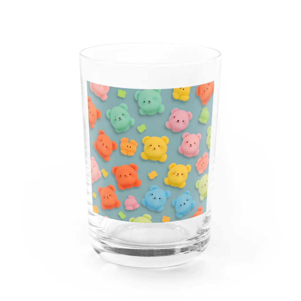 ®️engelionのカラフルなクマ共🐻 Water Glass :front