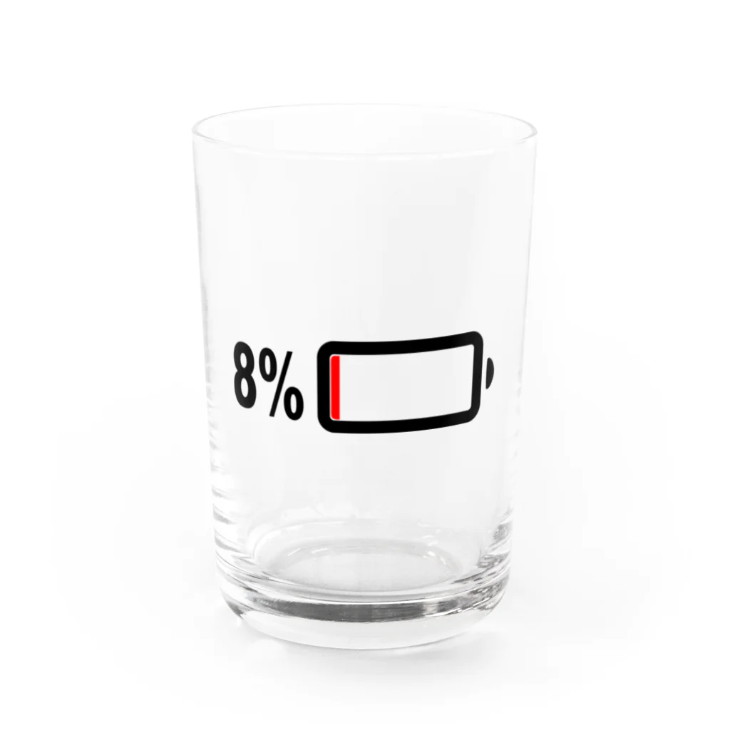 amzworksae86の充電８％マーク　グッズ Water Glass :front