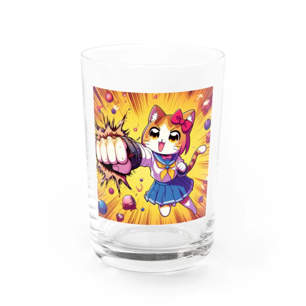 ともっしーの猫パンチ Water Glass :front