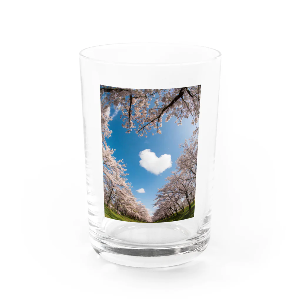 ぱんだまんのダブルハート Water Glass :front