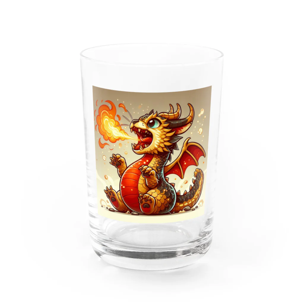 nekodoragonの火噴き猫ドラゴン Water Glass :front