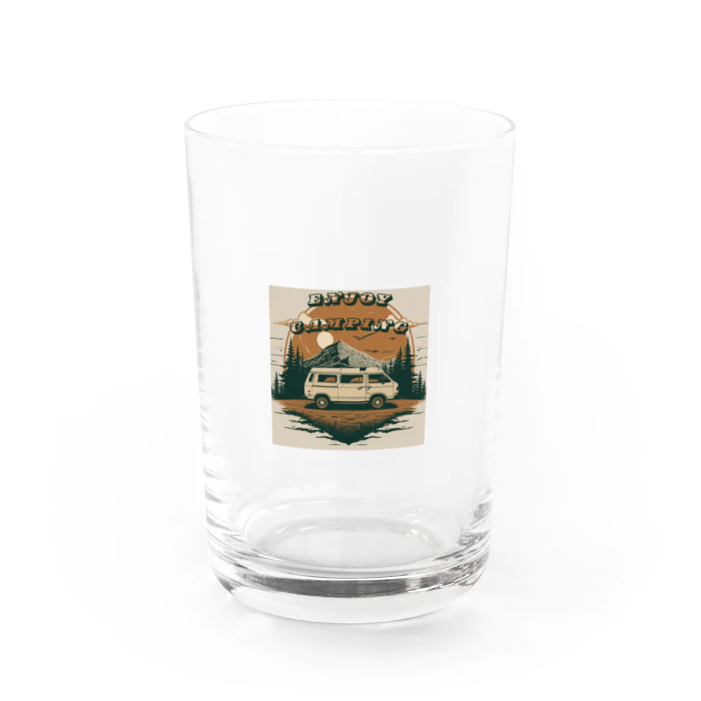 dotmagのレトロなキャンピングカーグッズ Water Glass :front