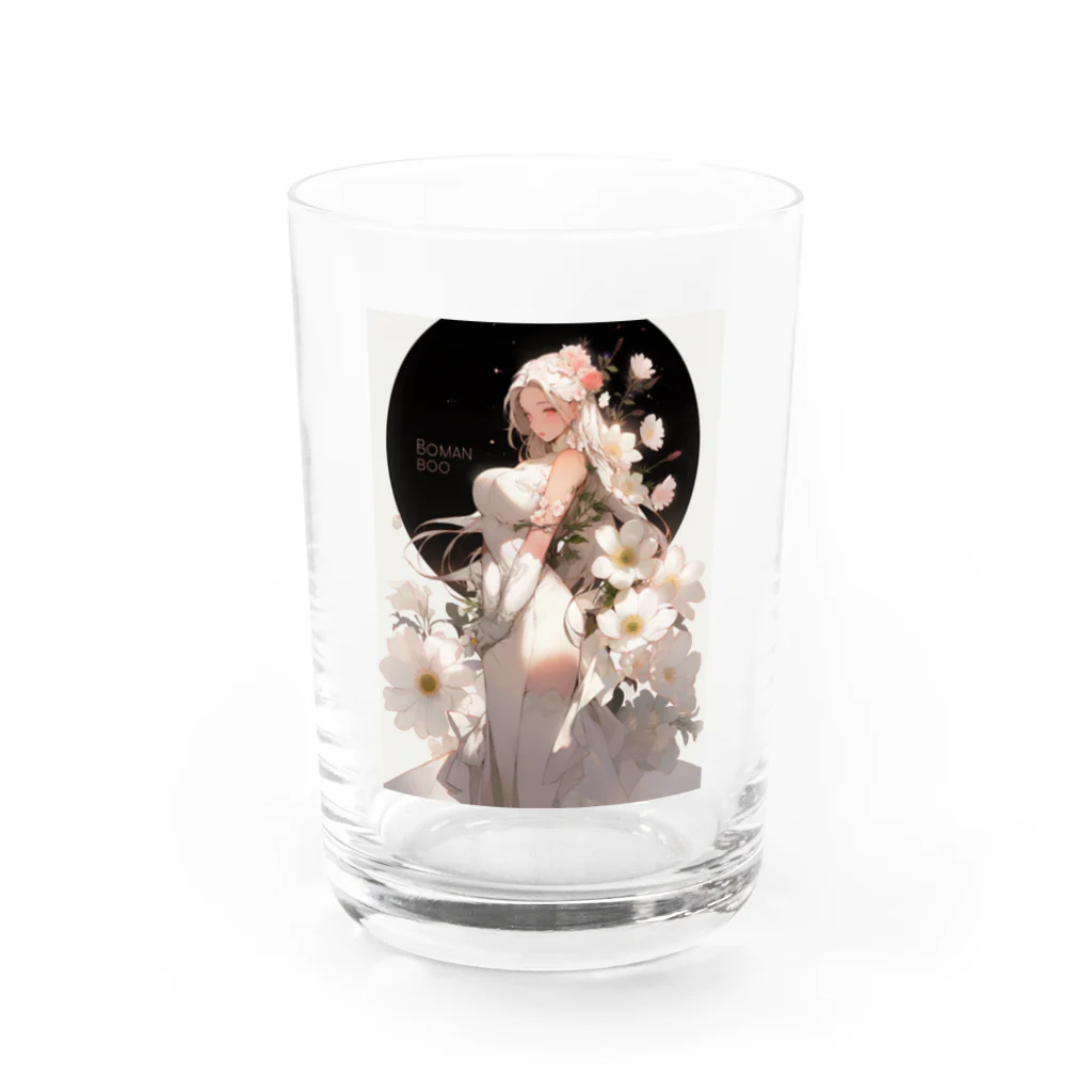 AQUAMETAVERSEの女性と白い花　なでしこ1478 Water Glass :front