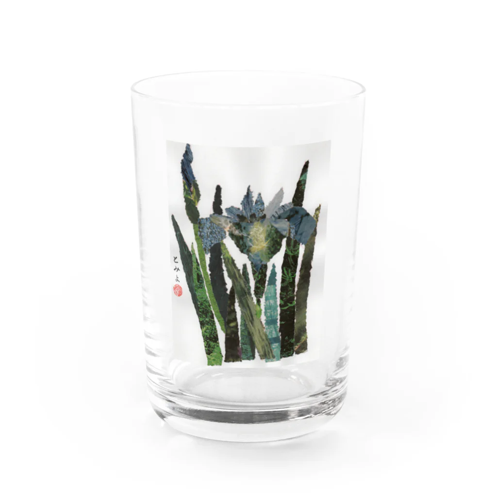 とみよのちぎり絵のとみよのお花 Water Glass :front