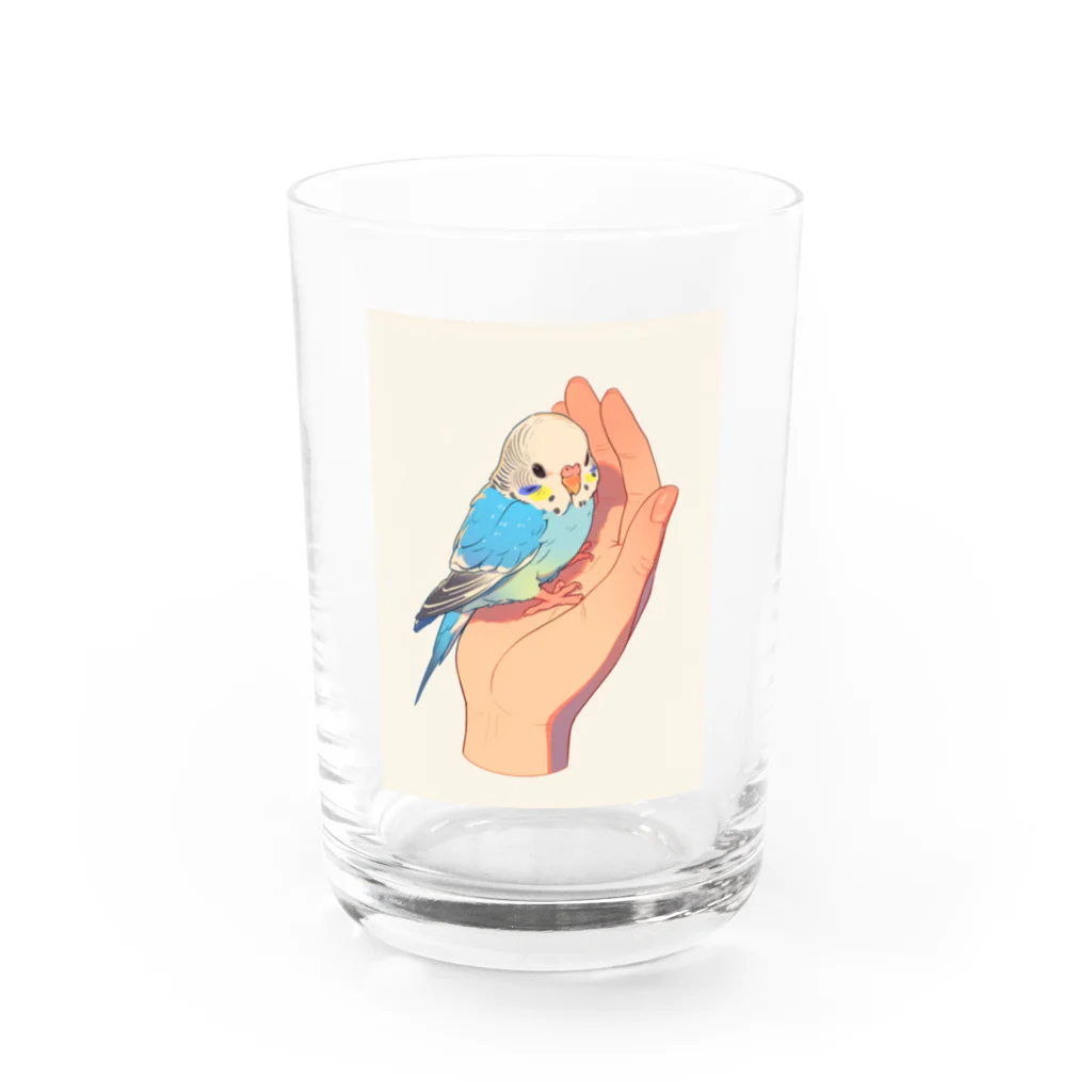 AQUAMETAVERSEの手のひらでおしゃべりセキセイインコの　BLUE PLUM  691 Water Glass :front