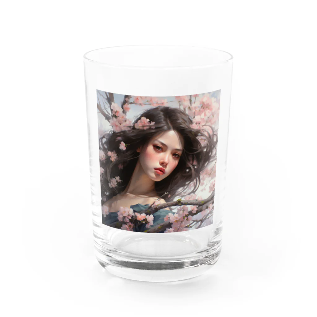 AQUAMETAVERSEの桜の花の中かで、、女性　なでしこ1478 Water Glass :front