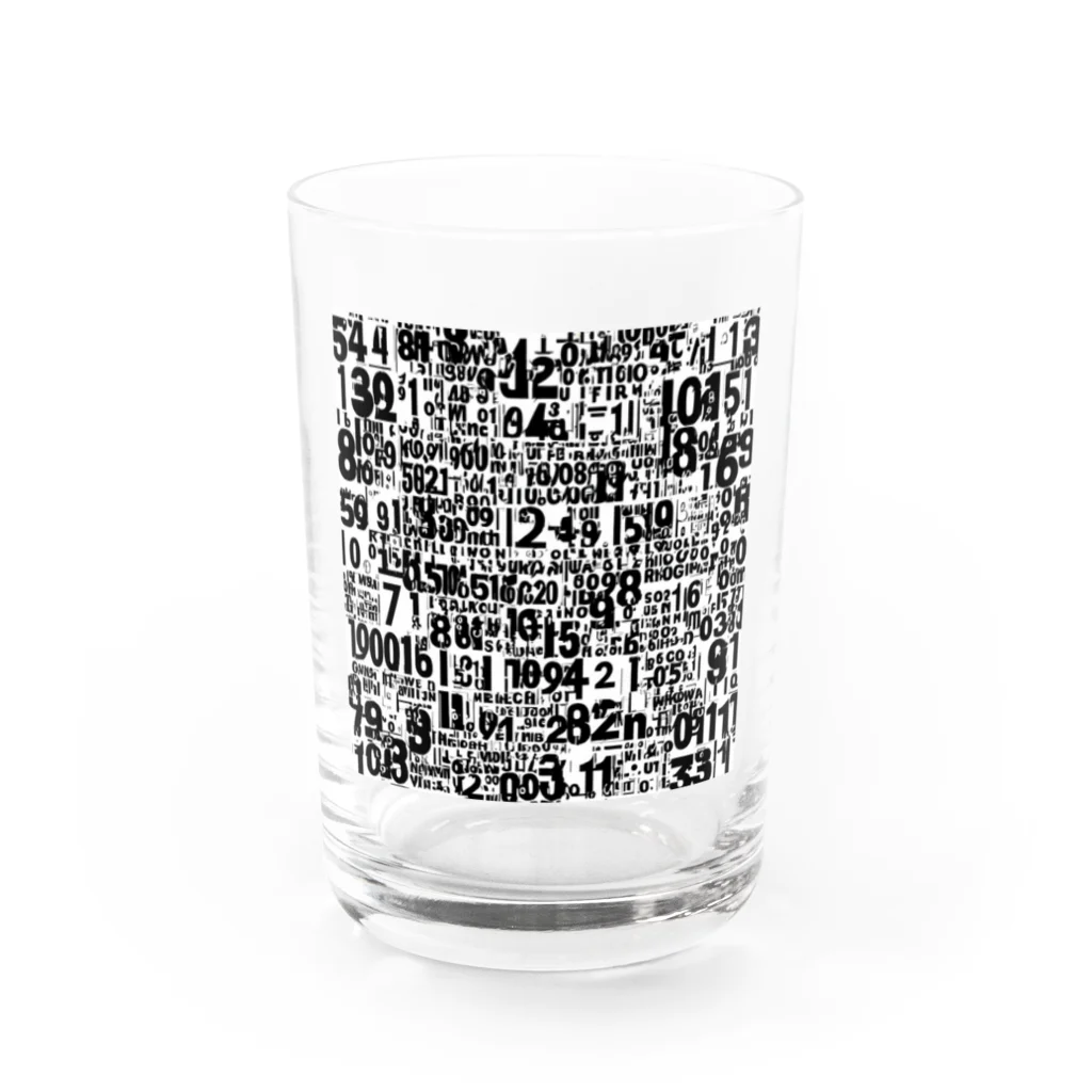 MEGROOVEの数字アート Water Glass :front