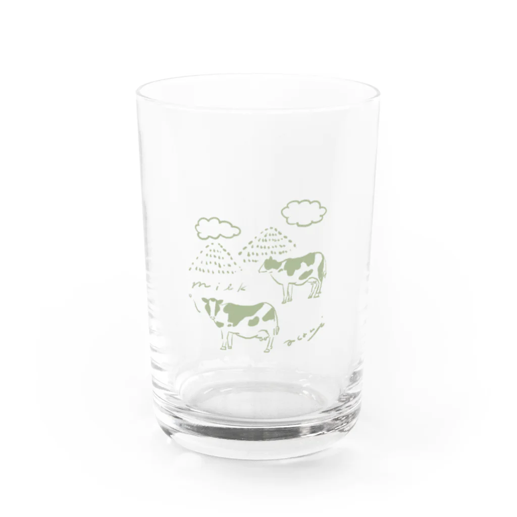 あかりの眠い牛くん Water Glass :front