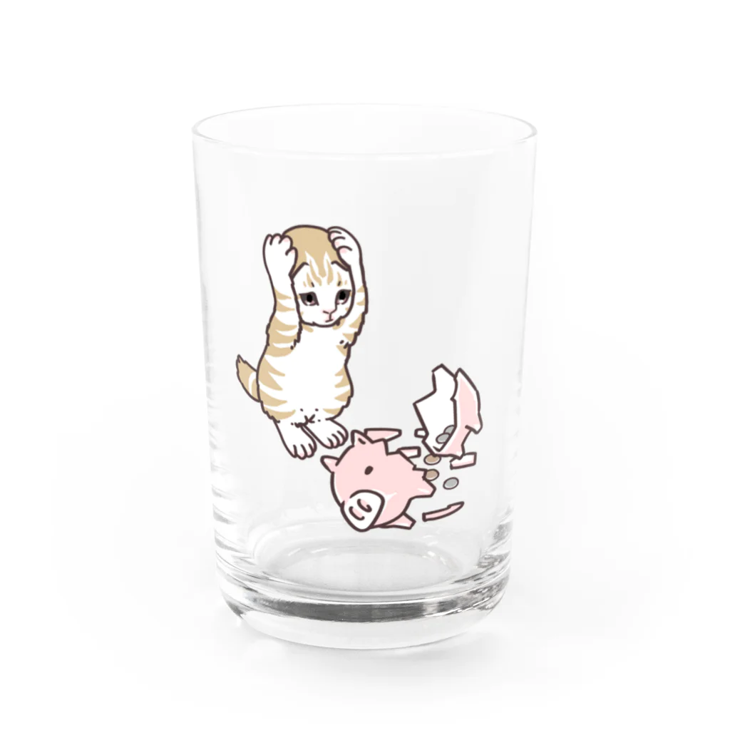 nya-mew（ニャーミュー）のやっちまったニャーちゃん Water Glass :front