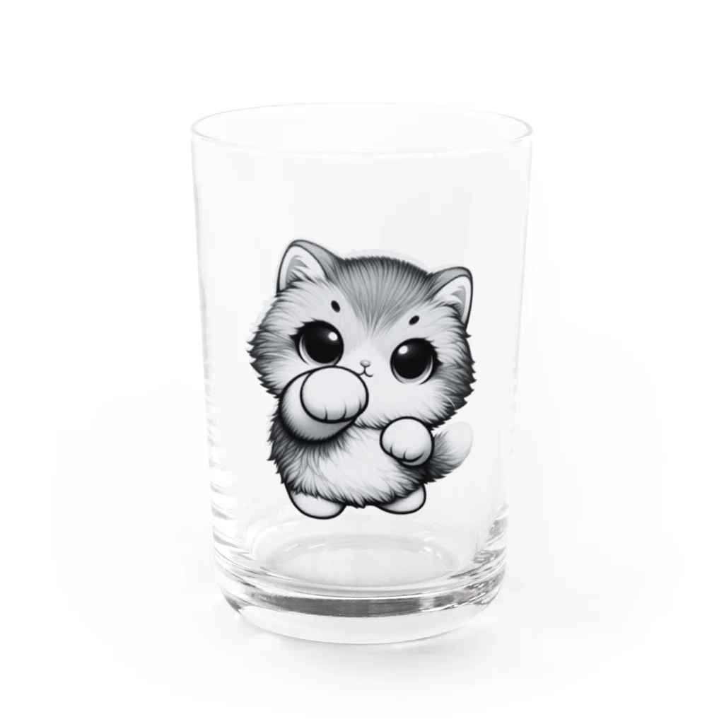 yumekauのニャンパンチ Water Glass :front