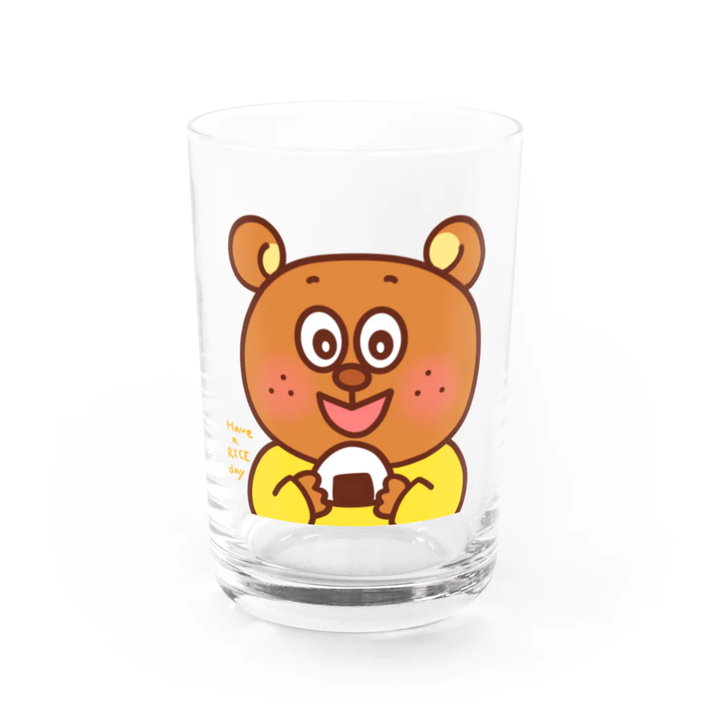 Have a RICE dayのおむすびベアーくんドリンクグラス Water Glass :front