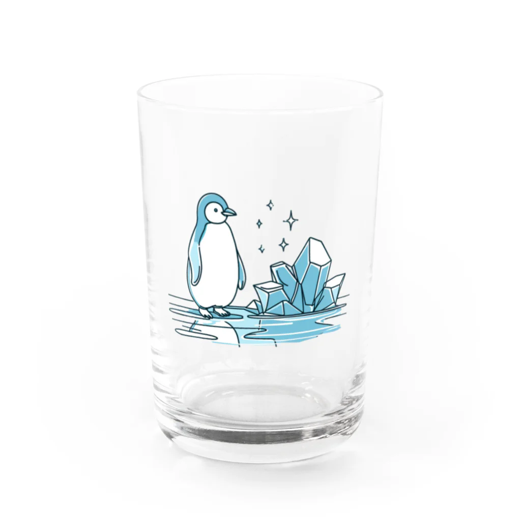 Green__teaのペンギンと氷塊 Water Glass :front