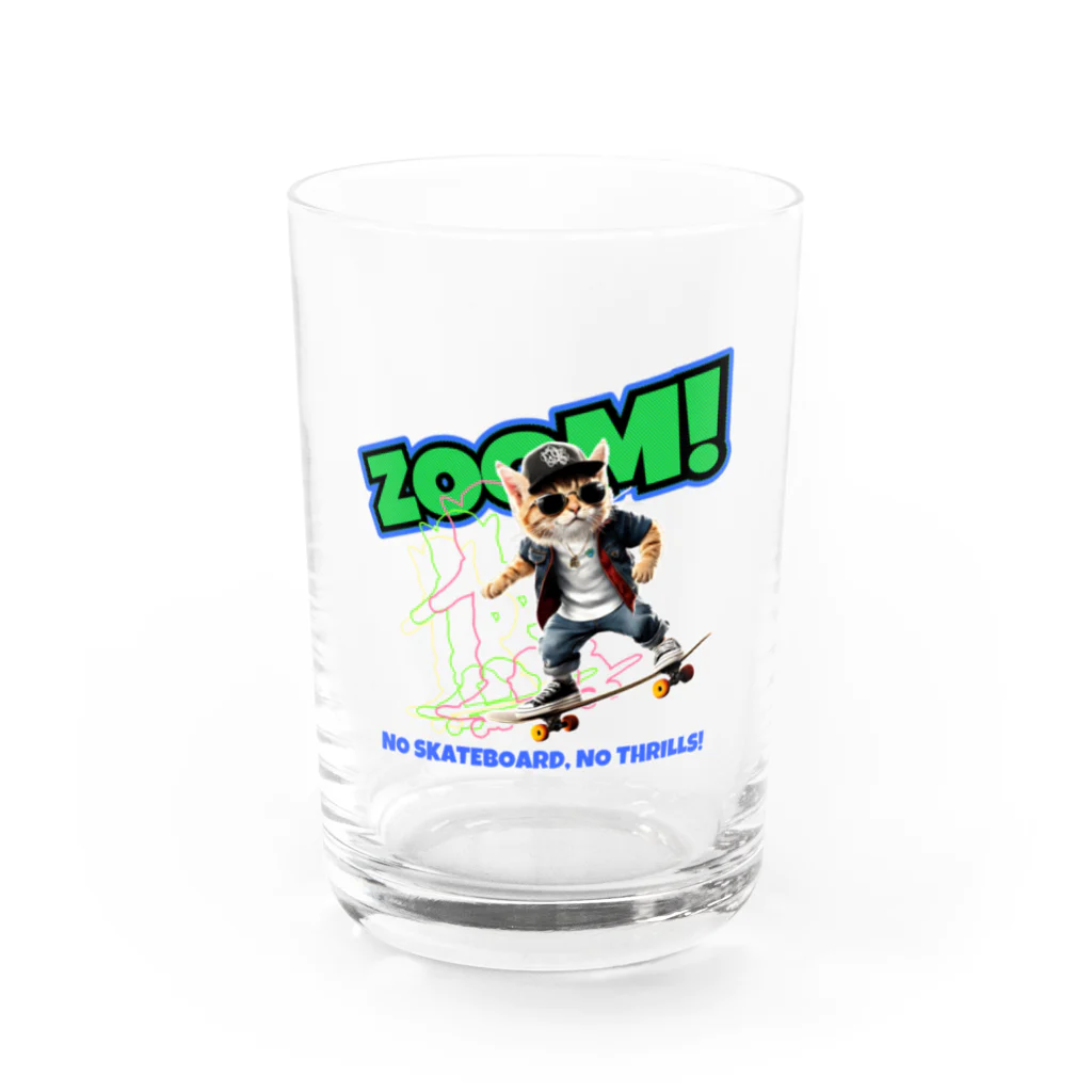 kazu_gのスケボーのない人生なんて!(ネコ) Water Glass :front