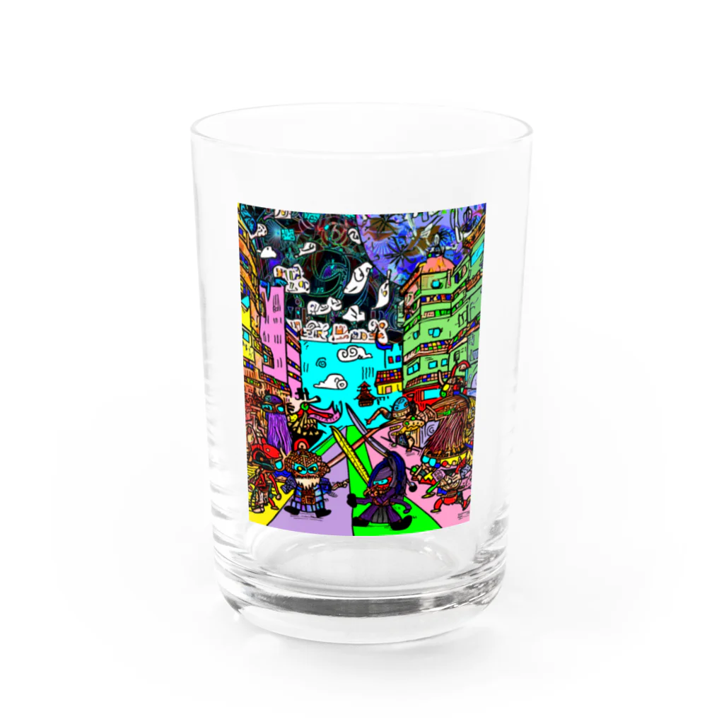 Ａ’ｚｗｏｒｋＳの宇宙人類皆兄弟 VERTICAL Water Glass :front