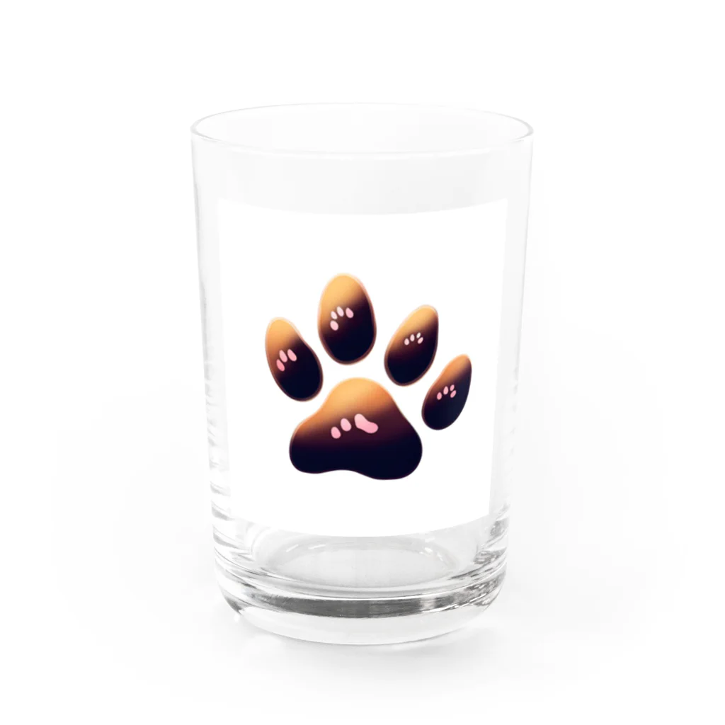 ニャン丸の猫の肉球ニャンポイント Water Glass :front