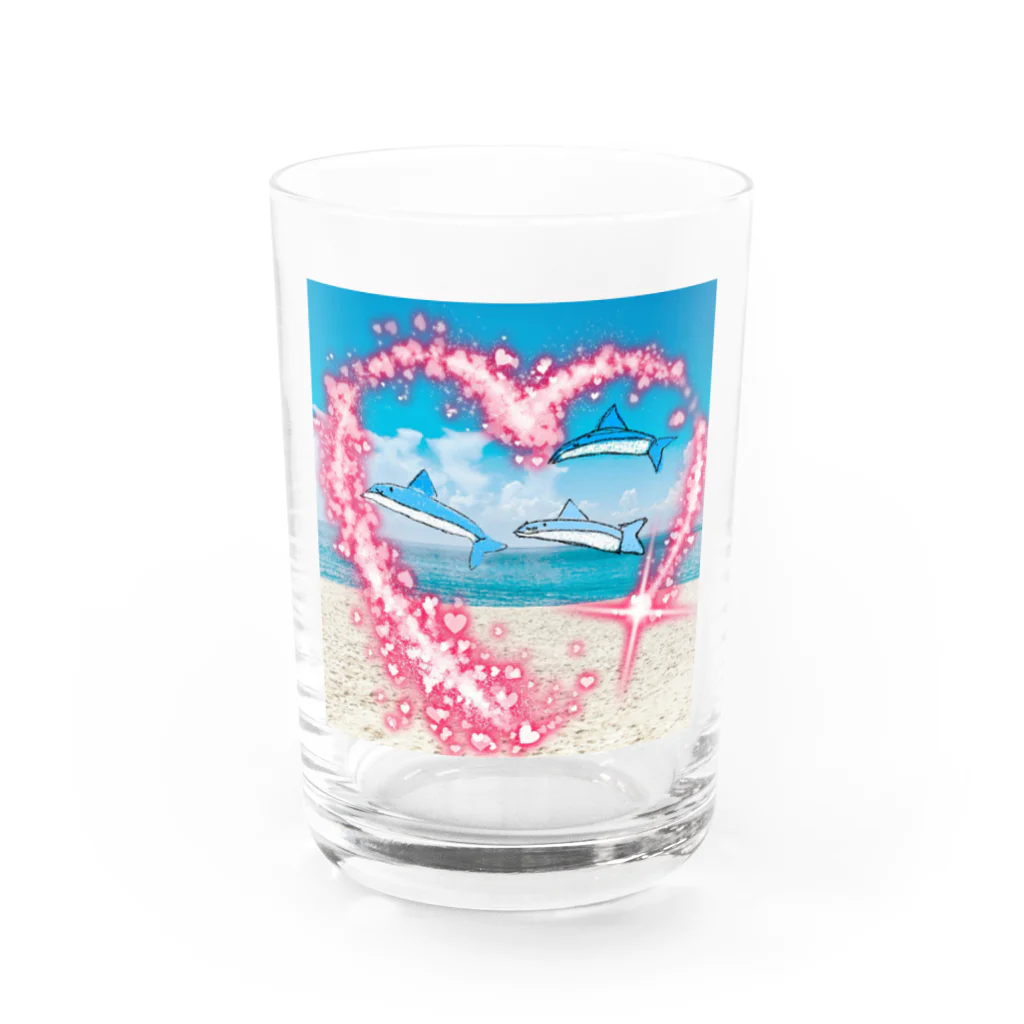 Shironekokuuのイルカくん Water Glass :front